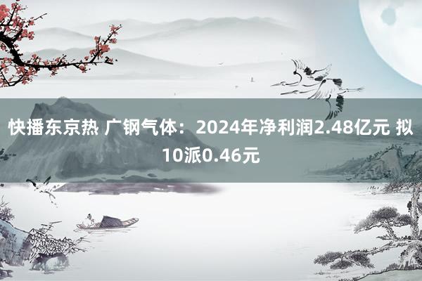 快播东京热 广钢气体：2024年净利润2.48亿元 拟10派0.46元