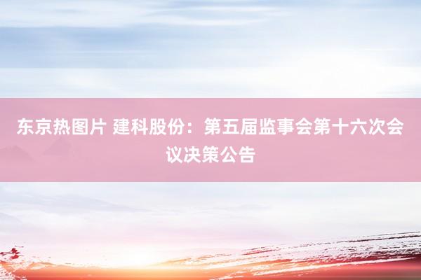东京热图片 建科股份：第五届监事会第十六次会议决策公告